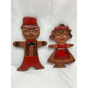 Ayner's Handmade Grandma Grandpa Hand-Painted Wooden Gingerbread Figures Holiday